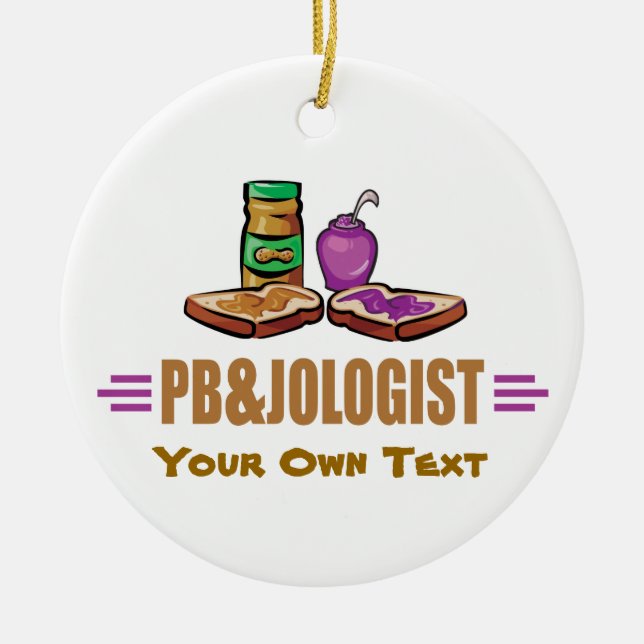 Funny Peanut Butter and Jelly Ceramic Tree Decoration (Front)