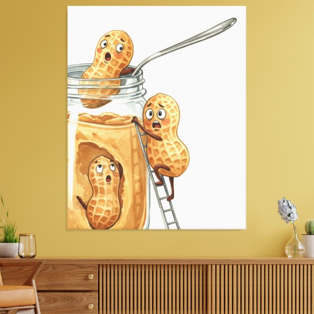 Funny Peanut Butter Canvas Print (Insitu(LivingRoom))