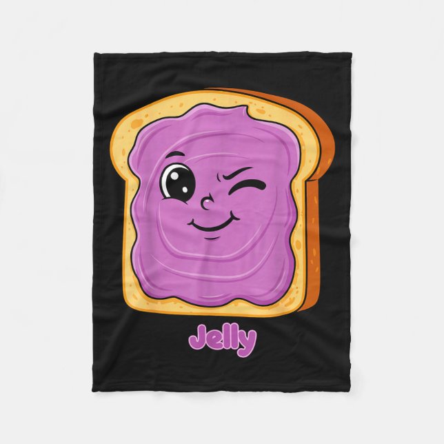 Funny Peanut Butter-jelly Friends Cute Food Matchi Fleece Blanket (Front)
