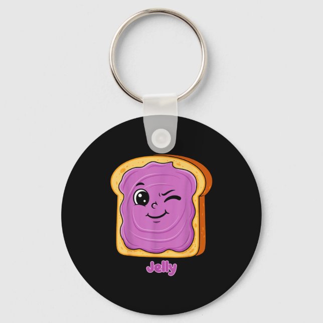 Funny Peanut Butter-jelly Friends Cute Food Matchi Key Ring (Front)