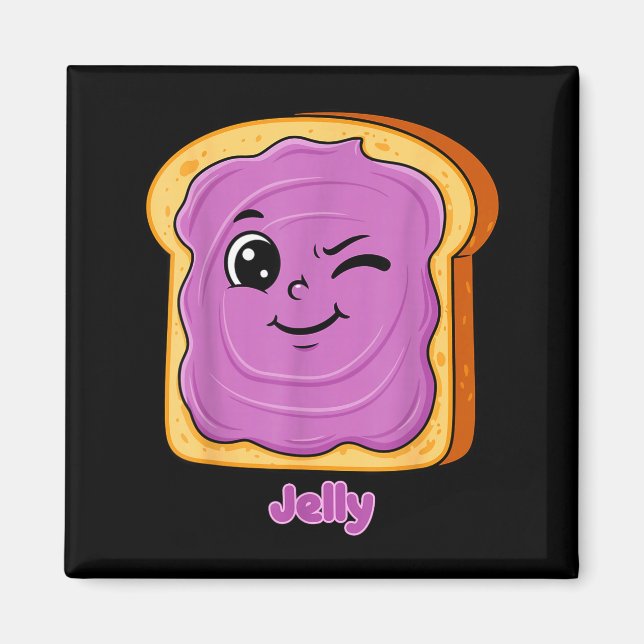 Funny Peanut Butter-jelly Friends Cute Food Matchi Magnet (Front)