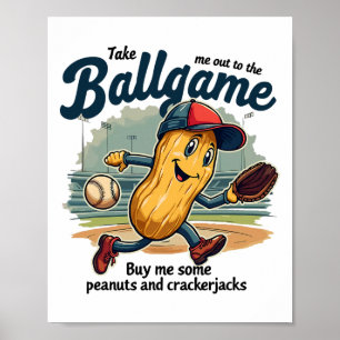 Funny Peanuts Take Me Out To The Byll Game Bysebyl Poster