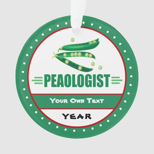 Funny Peaologist - I Love Peas Ornament (Front)