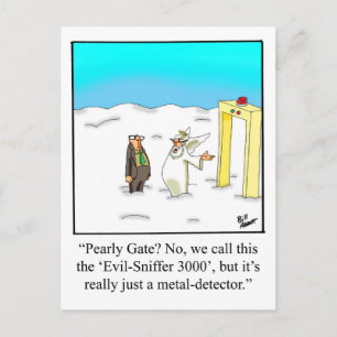 Funny Pearly Gates Humour Postcard