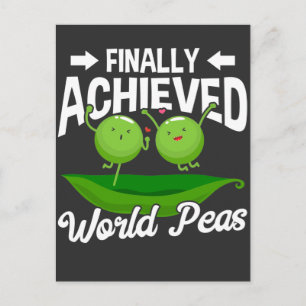 Funny Peas Pun World Peace Veggie Humour Postcard