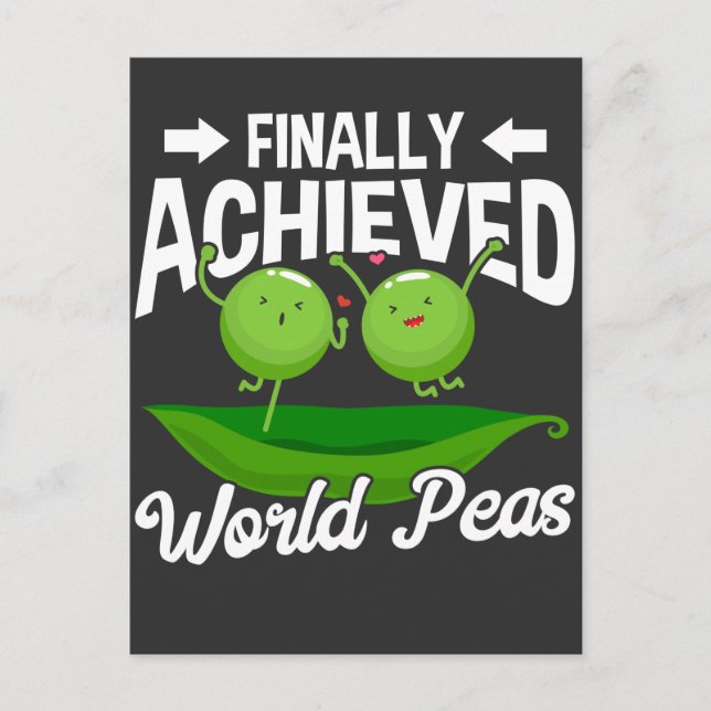 Funny Peas Pun World Peace Veggie Humour Postcard (Front)
