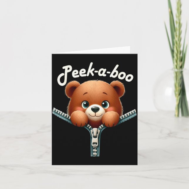 Funny - Peek-a-boo - Bear  Card (Front)