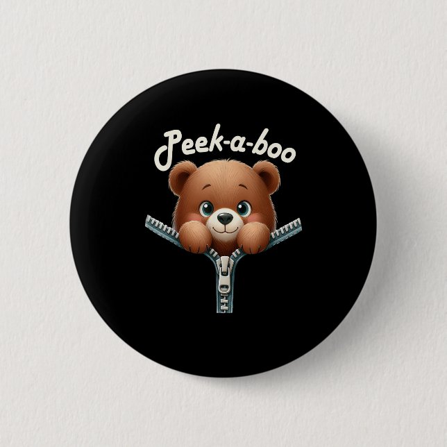 Funny - Peekabo - Bear 6 Cm Round Badge (Front)