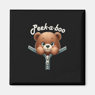 Funny - Peekabo - Bear Magnet