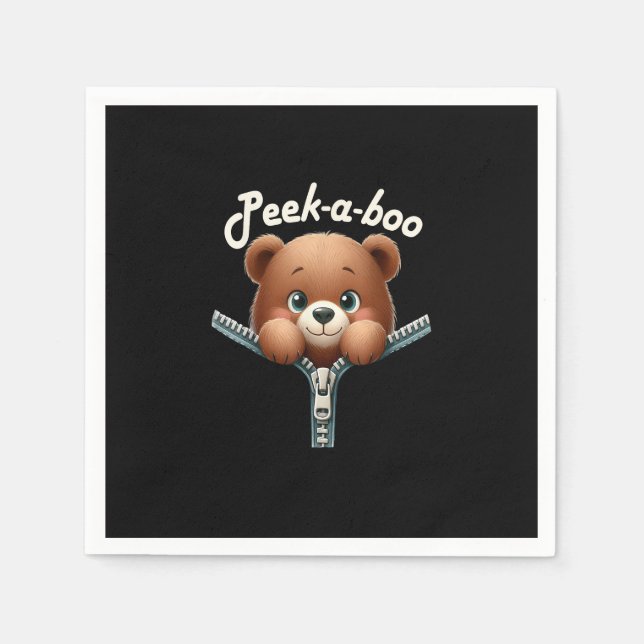 Funny - Peekabo - Bear Napkin (Front)