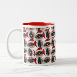 Funny Pekingese Christmas Pattern Two-Tone Coffee Mug