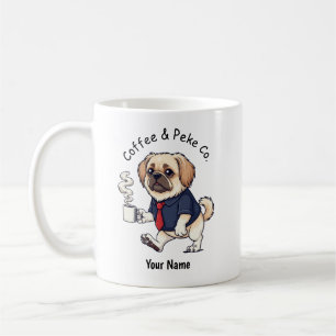 Funny Pekingese Dog Business Suit Coffee  Coffee Mug