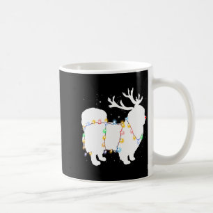 Funny Pekingese Dog Tree Christmas Lights Xmas Paj Coffee Mug