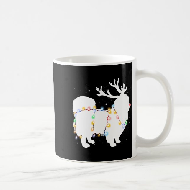Funny Pekingese Dog Tree Christmas Lights Xmas Paj Coffee Mug (Right)