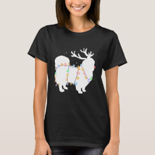 Funny Pekingese Dog Tree Christmas Lights Xmas Paj T-Shirt