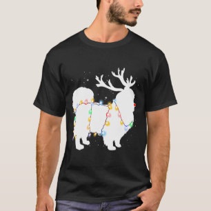 Funny Pekingese Dog Tree Christmas Lights Xmas Paj T-Shirt