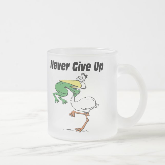 Funny Pelican Frosted Glass Coffee Mug (Right)