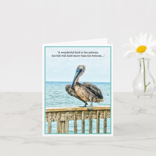 Funny Pelican NoteCard (Small Plant)