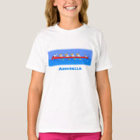 Funny pelican rowing team cartoon illustration