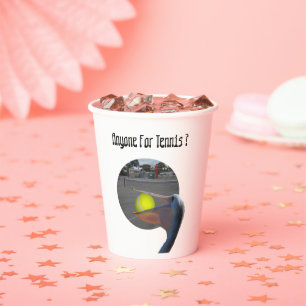 Funny Pelican Tennis Player, Paper Party Cups