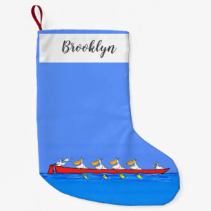 Funny pelicans rowing cartoon illustration small christmas stocking