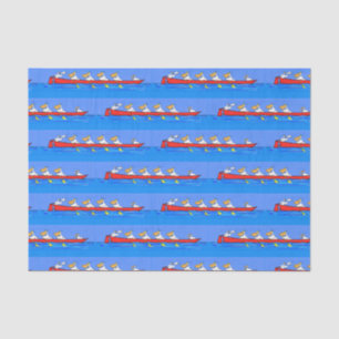 Funny pelicans rowing cartoon illustration tissue paper