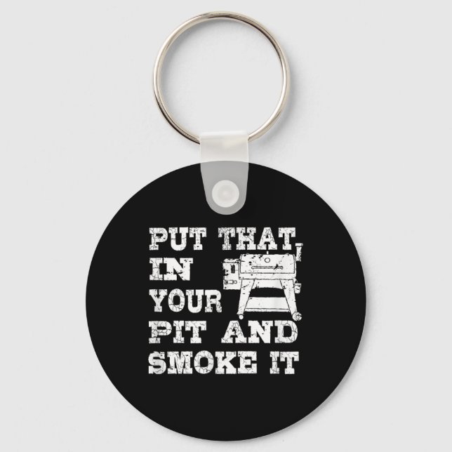 Funny Pellet Smoker Bbq Pit Gift Grill For Meat Sm Key Ring (Front)