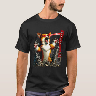 Funny Pembroke Corgi Dog Kaiju Monster Japanese T-Shirt