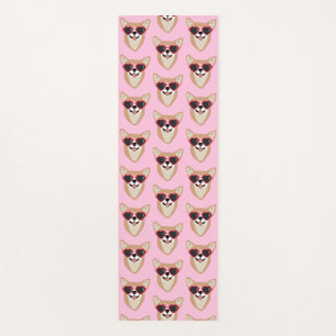 Funny Pembroke Welsh Corgi Pattern Pink Yoga Mat