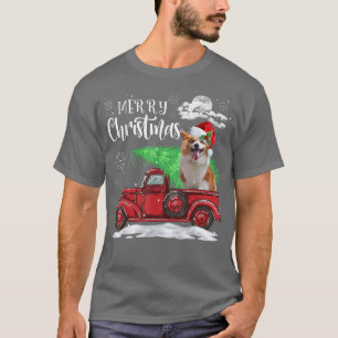 Funny Pembroke Welsh Corgi Red Truck Christmas Paj T-Shirt