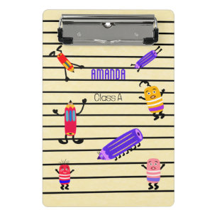 Funny pencils and rubbers mini clipboard