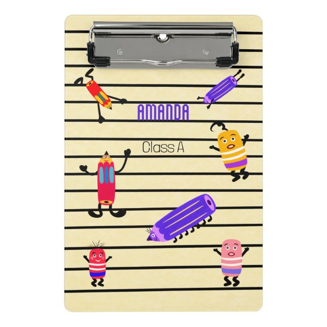 Funny pencils and rubbers mini clipboard (Front)