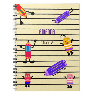 Funny pencils and rubbers notebook