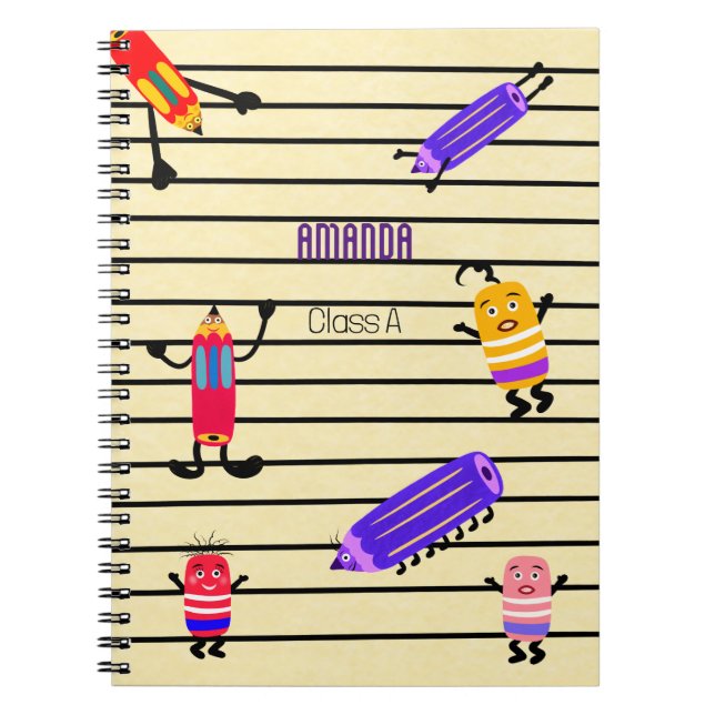 Funny pencils and rubbers notebook (Front)
