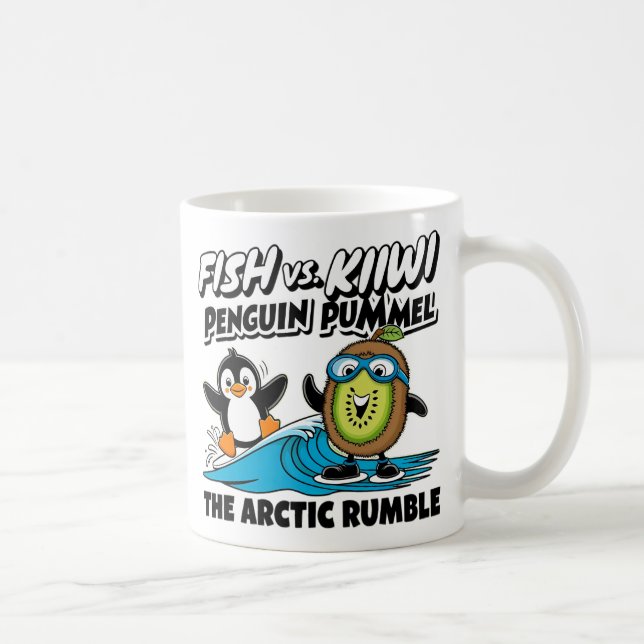Funny penguin and kiwi  coffee mug (Right)