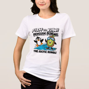 Funny penguin and kiwi  Tri-Blend shirt