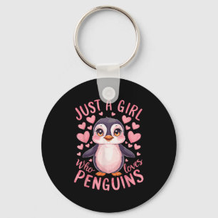 Funny Penguin Animal Just A Girl Who Loves Penguin Key Ring