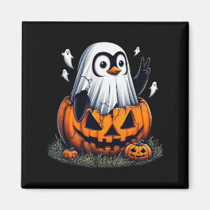 Funny Penguin Boo Halloween Ghost Womens Mens Kids Magnet
