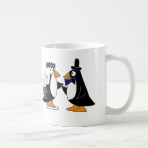 Funny Penguin Bride and Groom Wedding Cartoon Coffee Mug