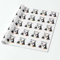 Funny Penguin Bride and Groom Wedding Cartoon