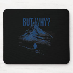 Funny Penguin But Why Retro Graphic Art Mouse Mat