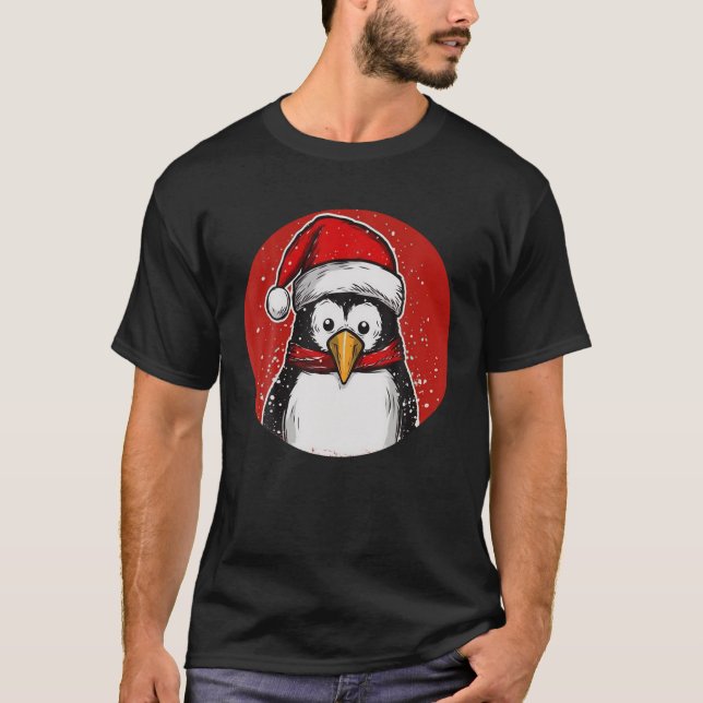 Funny Penguin Christmas Animal Lovers Gift Men Wom T-Shirt (Front)