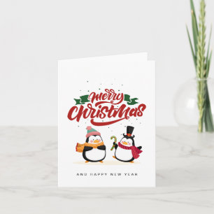 Funny Penguin Christmas Card, Merry Christmas Holiday Card