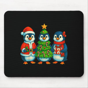 Funny Penguin Christmas Lights Penguin Cute Xmas H Mouse Mat