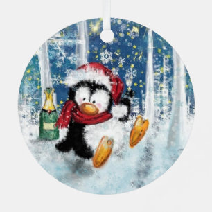 Funny Penguin Christmas Ornament