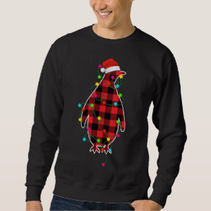 Funny Penguin Christmas Tree Red Plaid Xmas Animal Sweatshirt