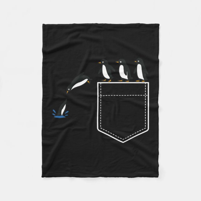 Funny Penguin Cket Cute Diving Penguin Animal Love Fleece Blanket (Front)