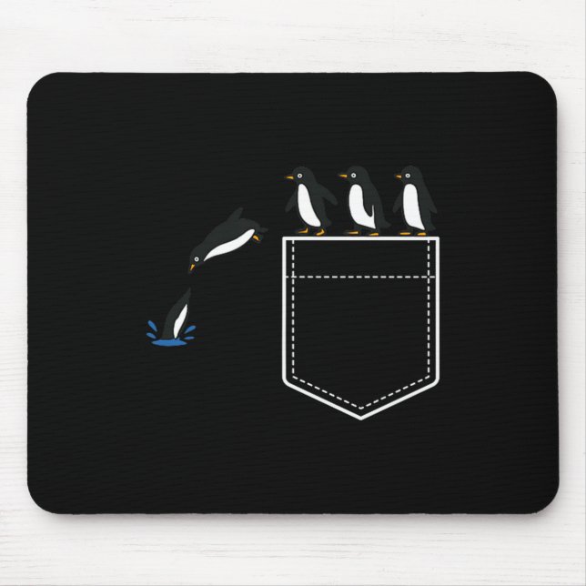 Funny Penguin Cket Cute Diving Penguin Animal Love Mouse Mat (Front)