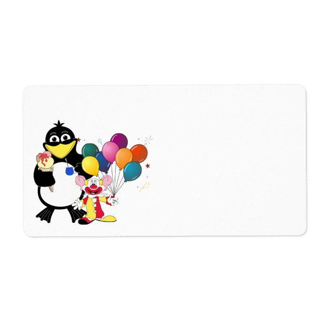 Funny penguin & clown cartoon (Front)