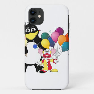 Funny penguin & clown cartoon iPhone 11 case